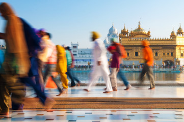 Wandcirkels India Sikh pelgrims bij Gouden Tempel  © WONG SZE FEI