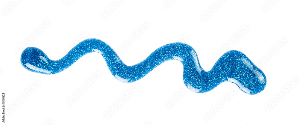 Blue nail polish on isolated white background Blue nail polish on isolated white background