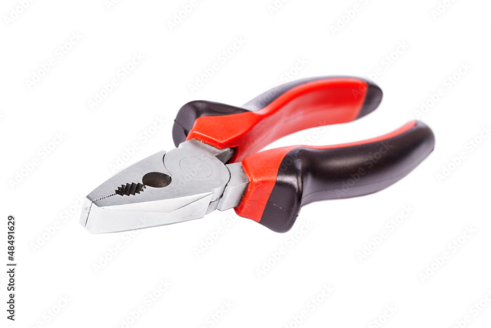 Pliers red tool isolated on a white background Pliers red tool isolated on a white background