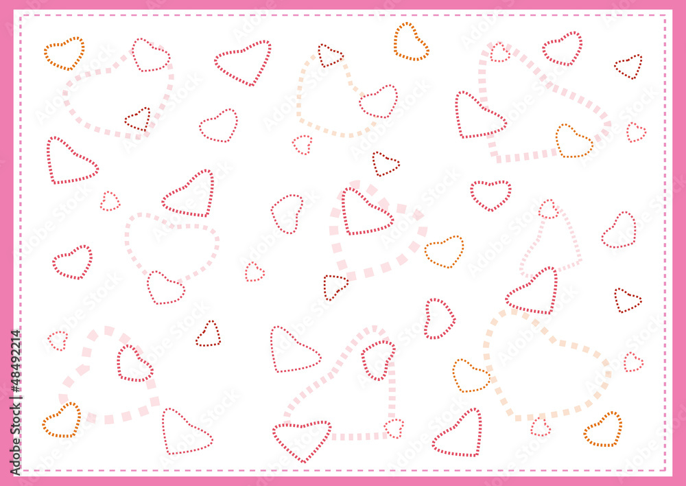 Nicely Hearts Pattern with A Pink Background