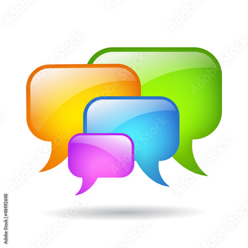 Coloured vector speech bubbles cloud
