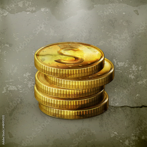 Stack of coins, old-style