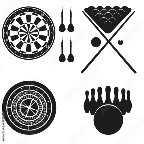 icon of games for leisure black silhouette vector illustration