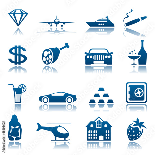 Luxury life icon set