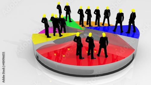 persone su grafico o torta