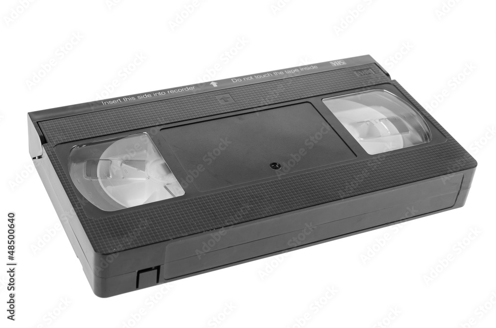 VHS video tape cassette isolated on white background VHS video tape cassette isolated on white background