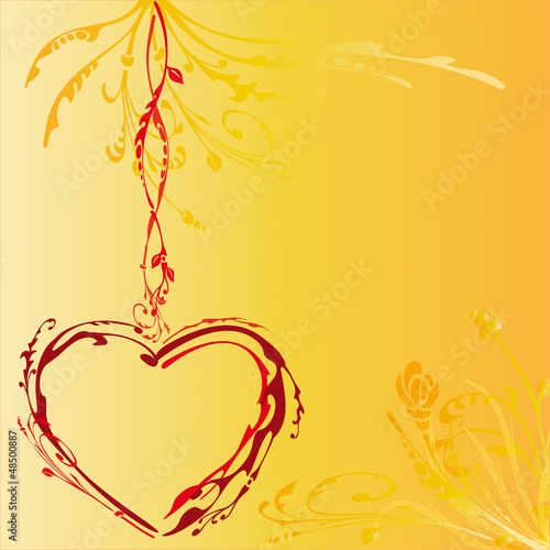Floral Vector Heart Background