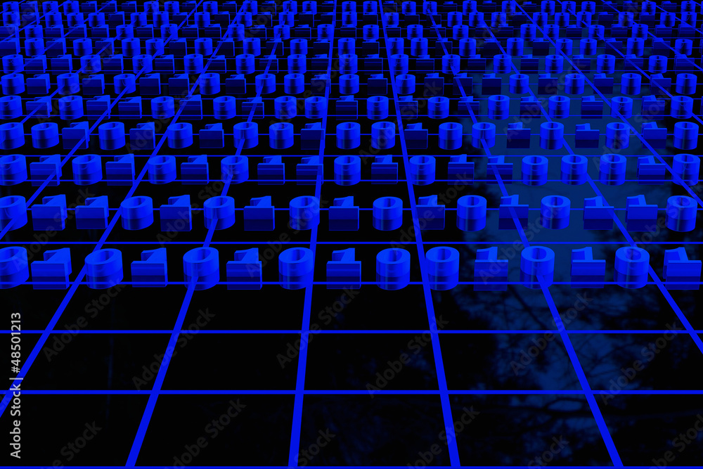 Fototapeta premium Binary code - 3D render