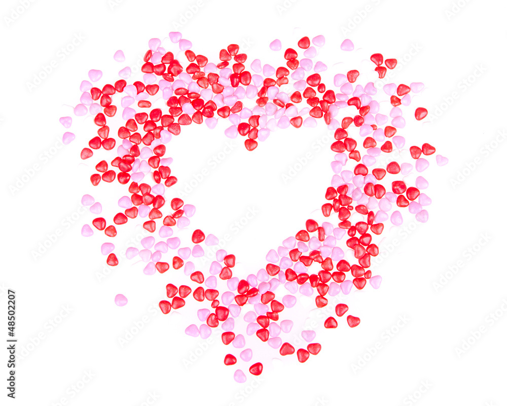 Candy hearts in the shape of a heart Candy hearts in the shape of a heart