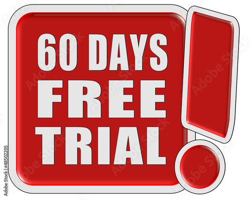 !-Schild rot quad 60 DAYS FREE TRIAL