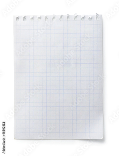 Blank checkered notepad page