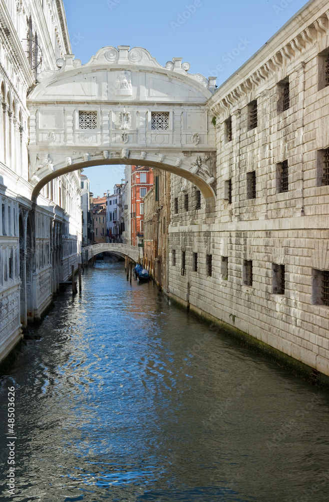 Famous Bridge of sighs in Venice.