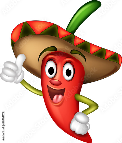 chili pepper cartoon thumbs up