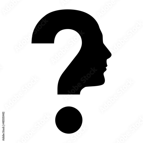 Human face  with question mark