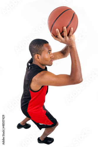 Basketball player isolated in white background