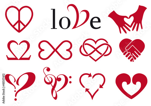 abstract heart designs, vector set