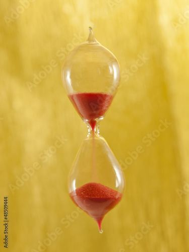 hourglass with golden