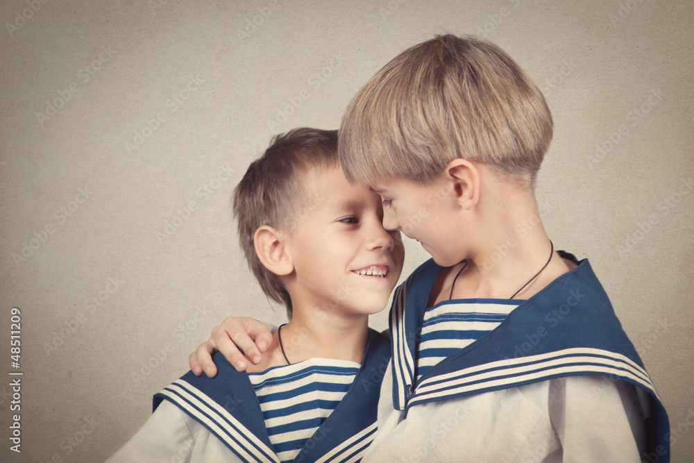 Portrait of two brothers in sailor suits Portrait of two brothers in sailor suits
