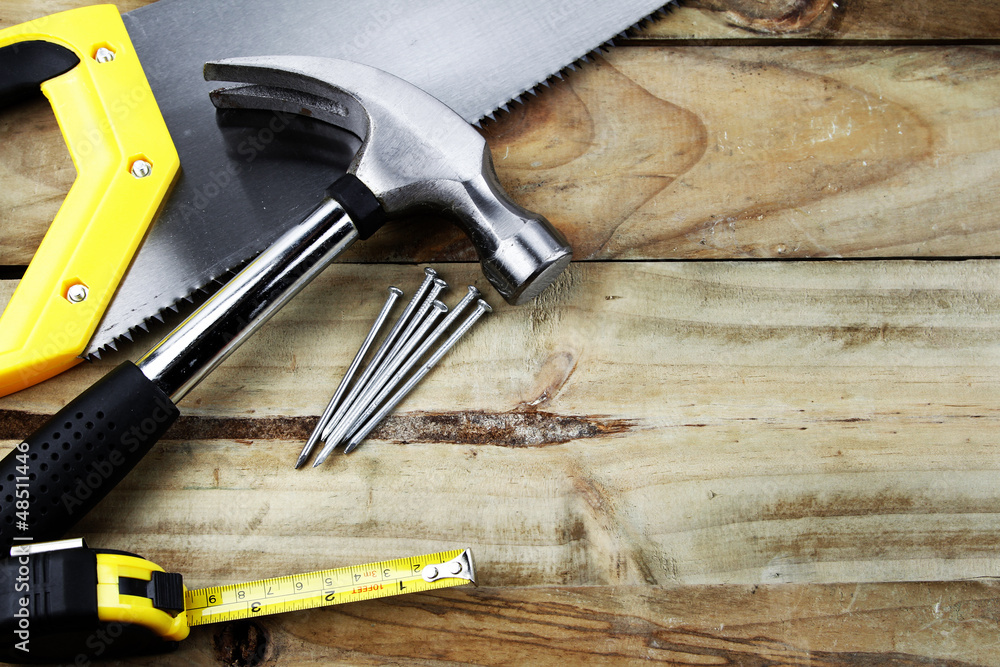 Work tools on wood