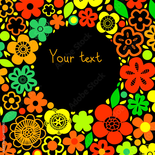 Floral background on black ...