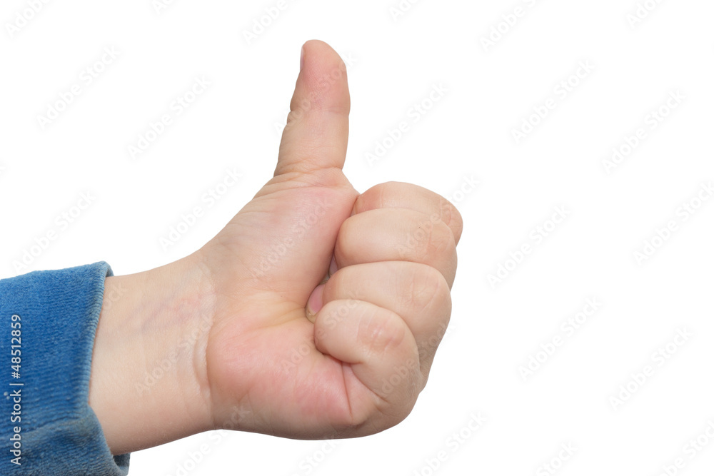 child's hand on a white background child's hand on a white background