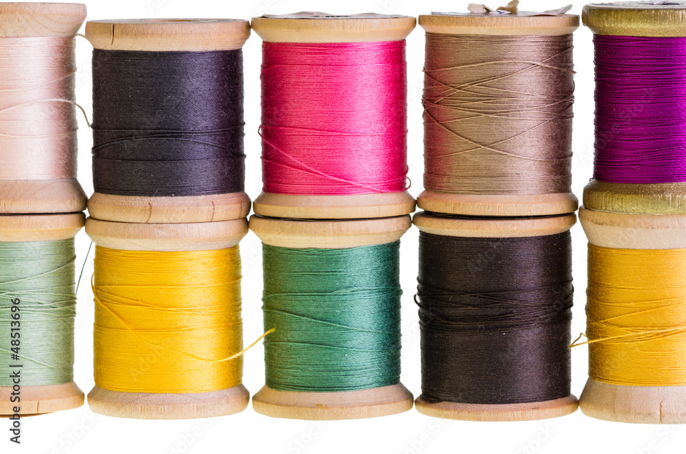 Spools of thread isolated on white Spools of thread isolated on white