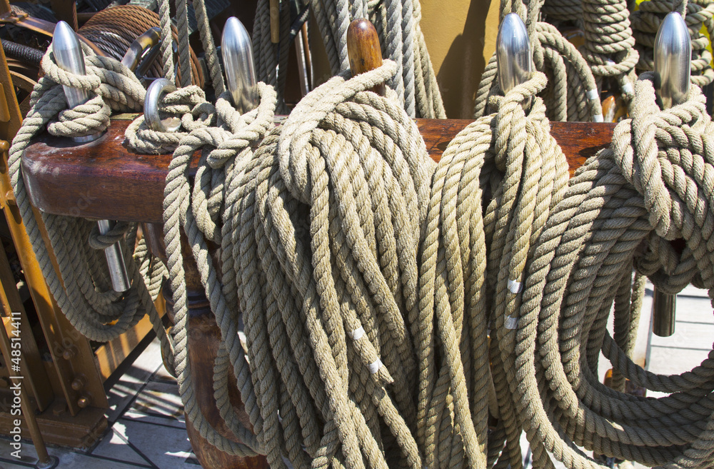Rigging  on vintage tall sail boat