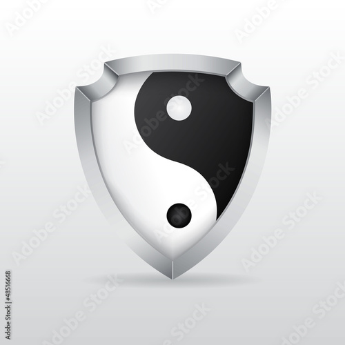 Shield with yin yang photo