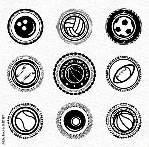 Sports team vitage retro badges and labels