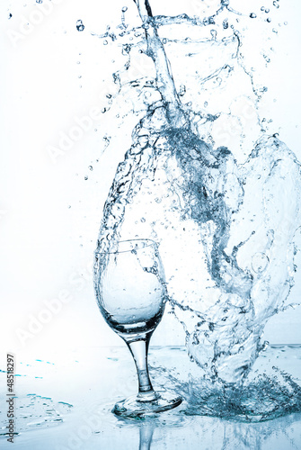 Water splash out of glass