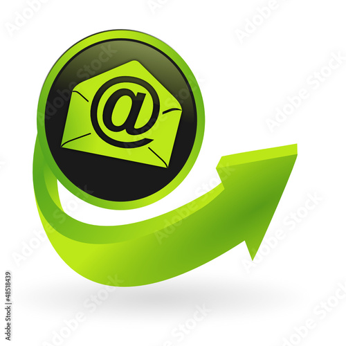 bouton email flêche verte
