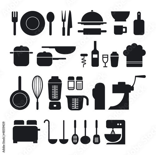 Kitchen tool icons collection