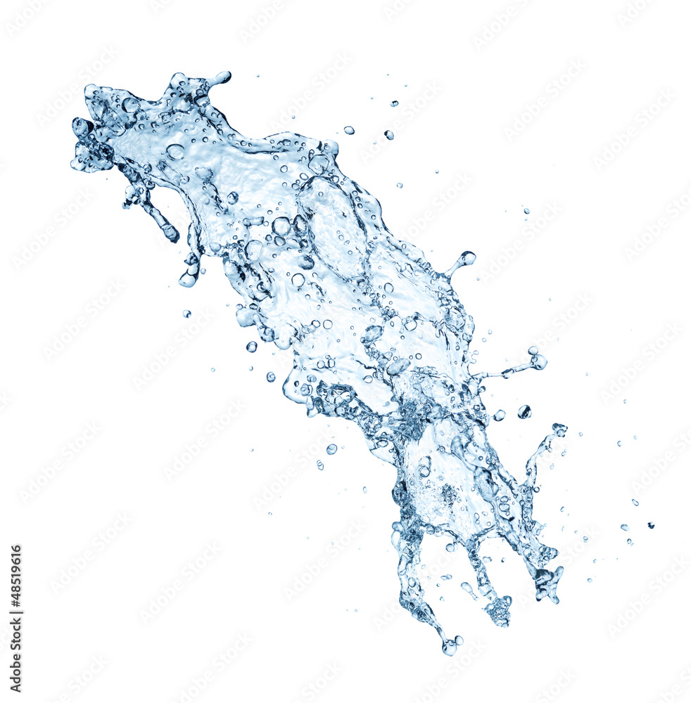 The splash splashing in the white background The splash splashing in the white background