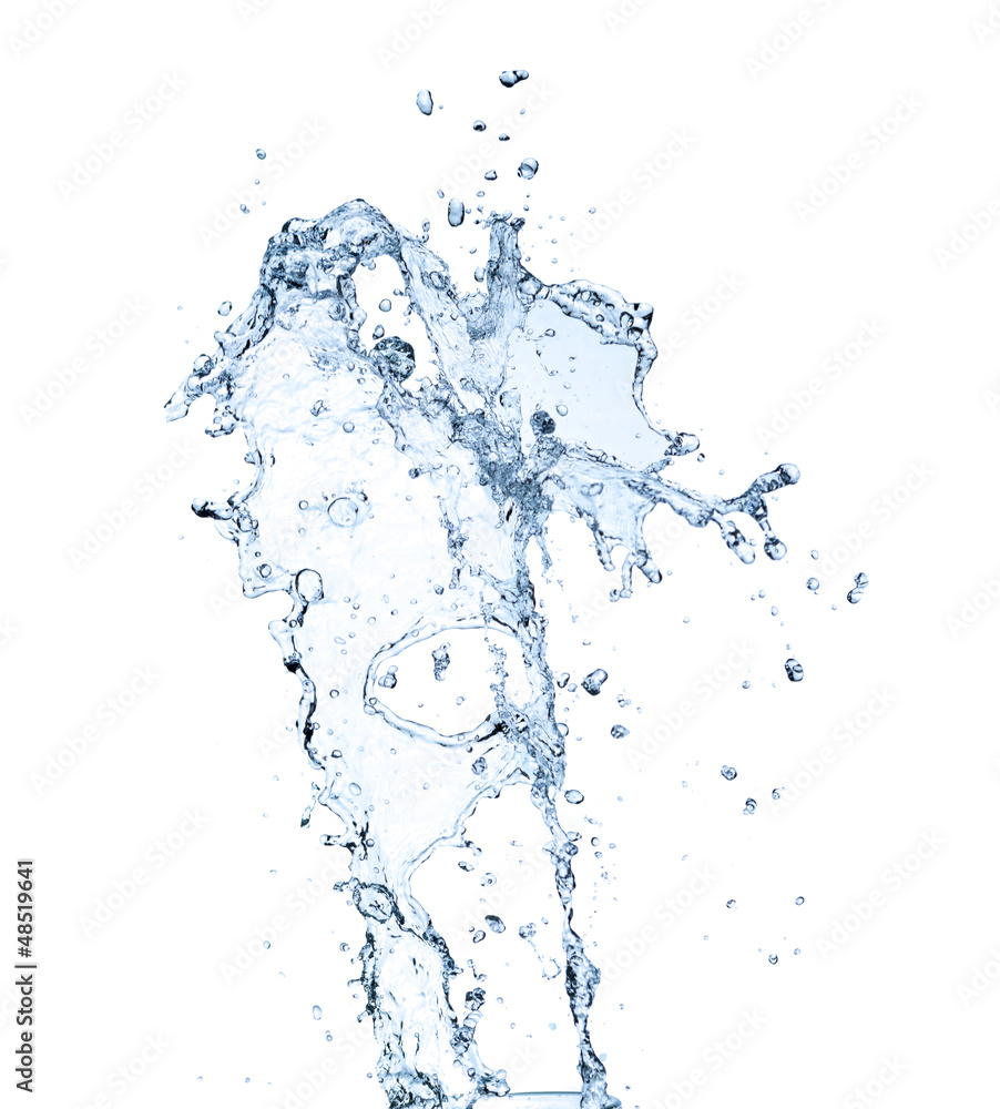 The splash splashing in the white background The splash splashing in the white background