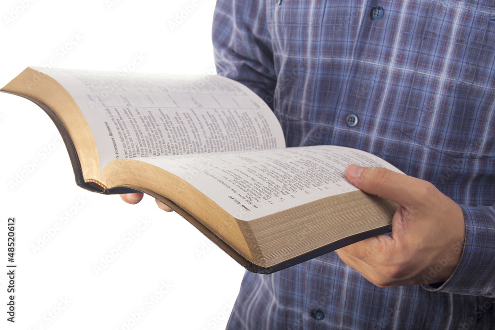 Naklejka premium Man reading bible