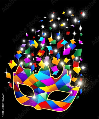 Maschera Arlecchino Brillante-Glitter Harlequin Mask-Vector