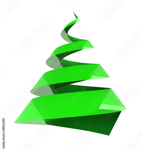 green tree isolated green shape on white