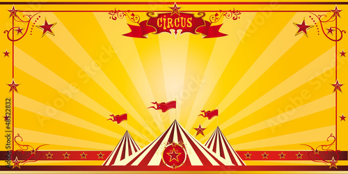 Orange circus invitation photo