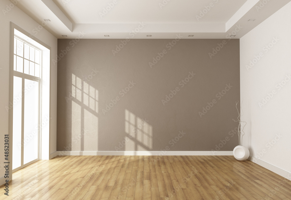 empty brown room - obrazy, fototapety, plakaty 
