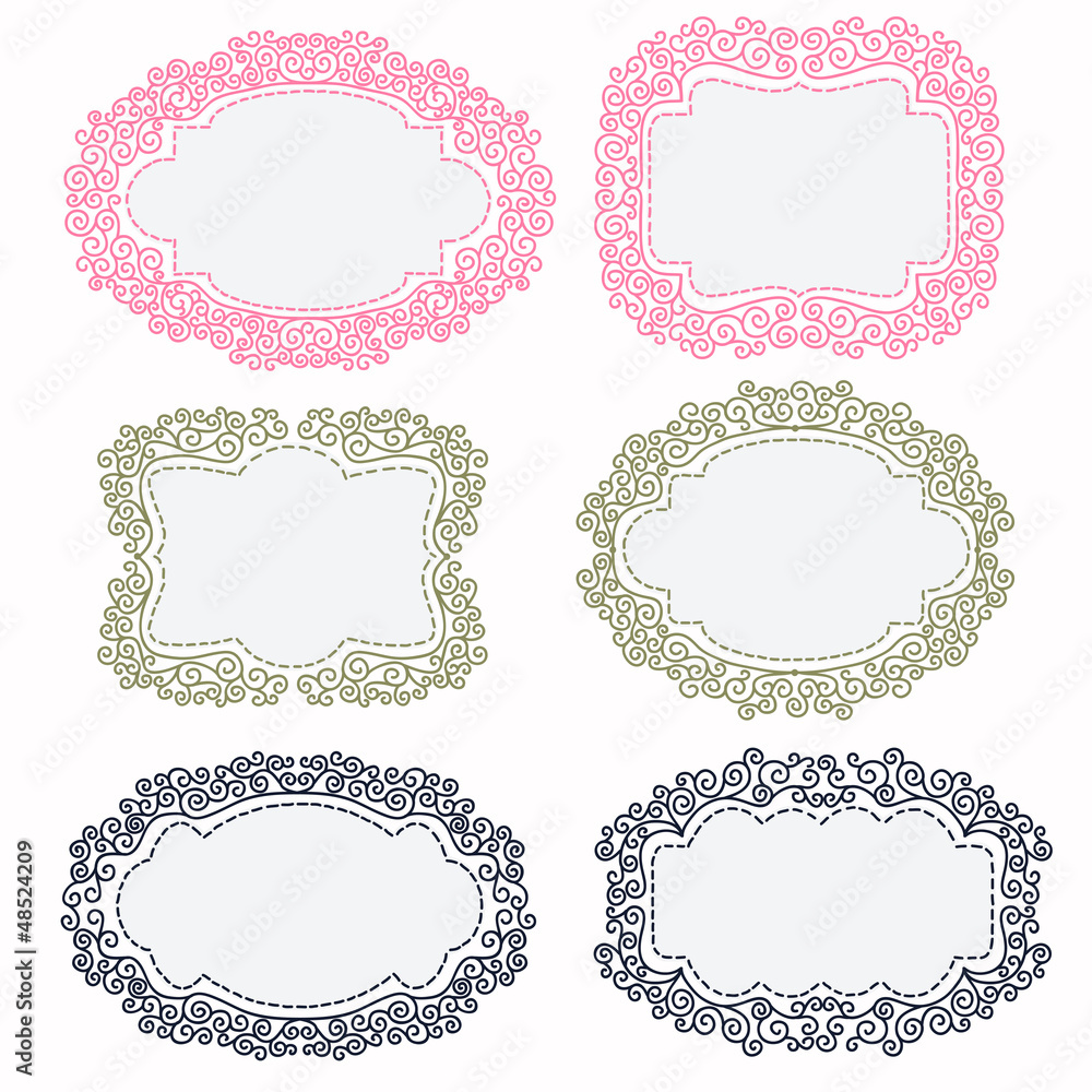 Obraz premium Set of hand-drawn frames