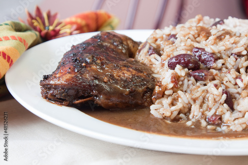 Jerk Chicken with Rice - Caribbean Style