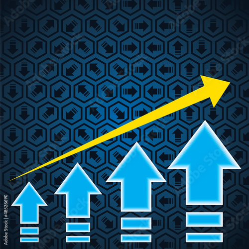 Arrow showing growth stock vector