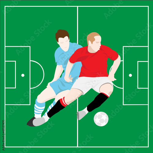 Illustration of two soccer players in action