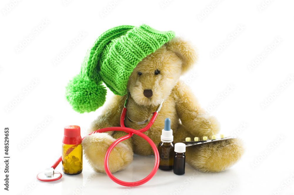 Sick teddy bear - Kranker Teddybär Stock Photo | Adobe Stock