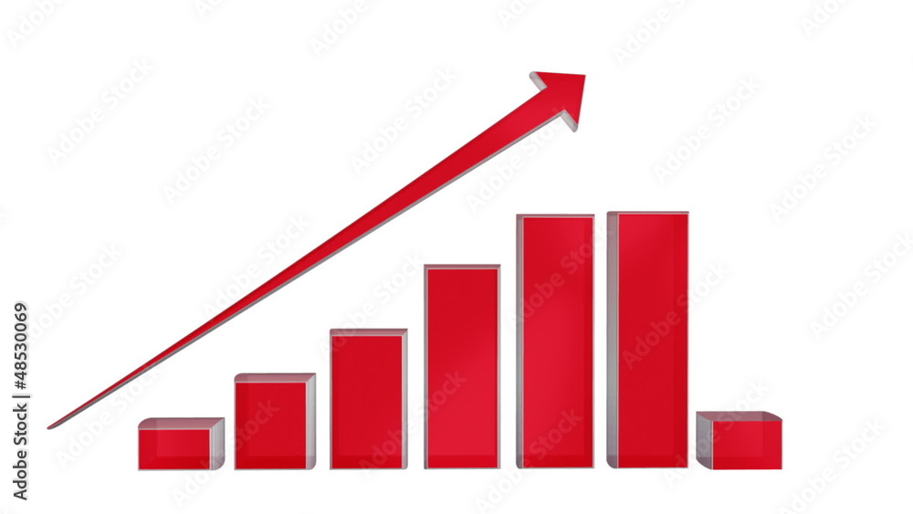 3d growing transparent business chart graph, luma matte 3d growing transparent business chart graph, luma matte