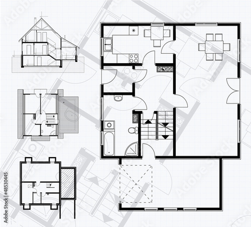 floor plan blueprint. vector illustration
