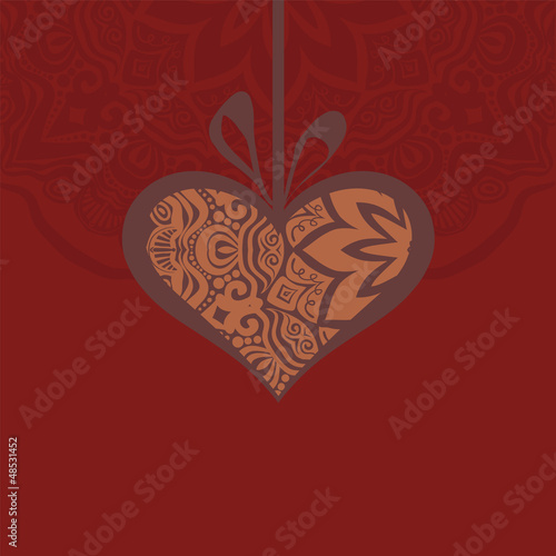 card with a heart gift and creative design elements