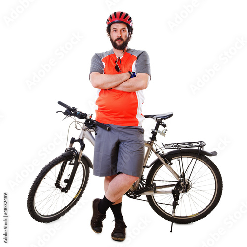 Bearded Mountain Biker Serious (isolated)