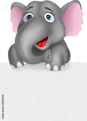 Elephant with blank sign