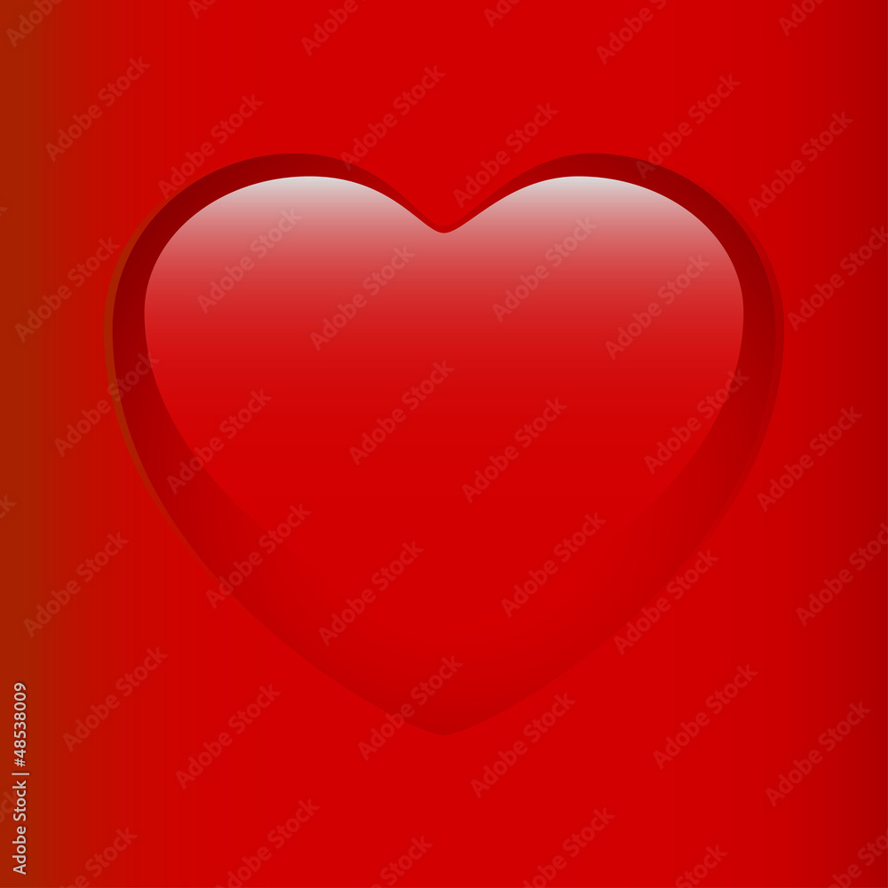 Valentines card with red heart Valentines card with red heart
